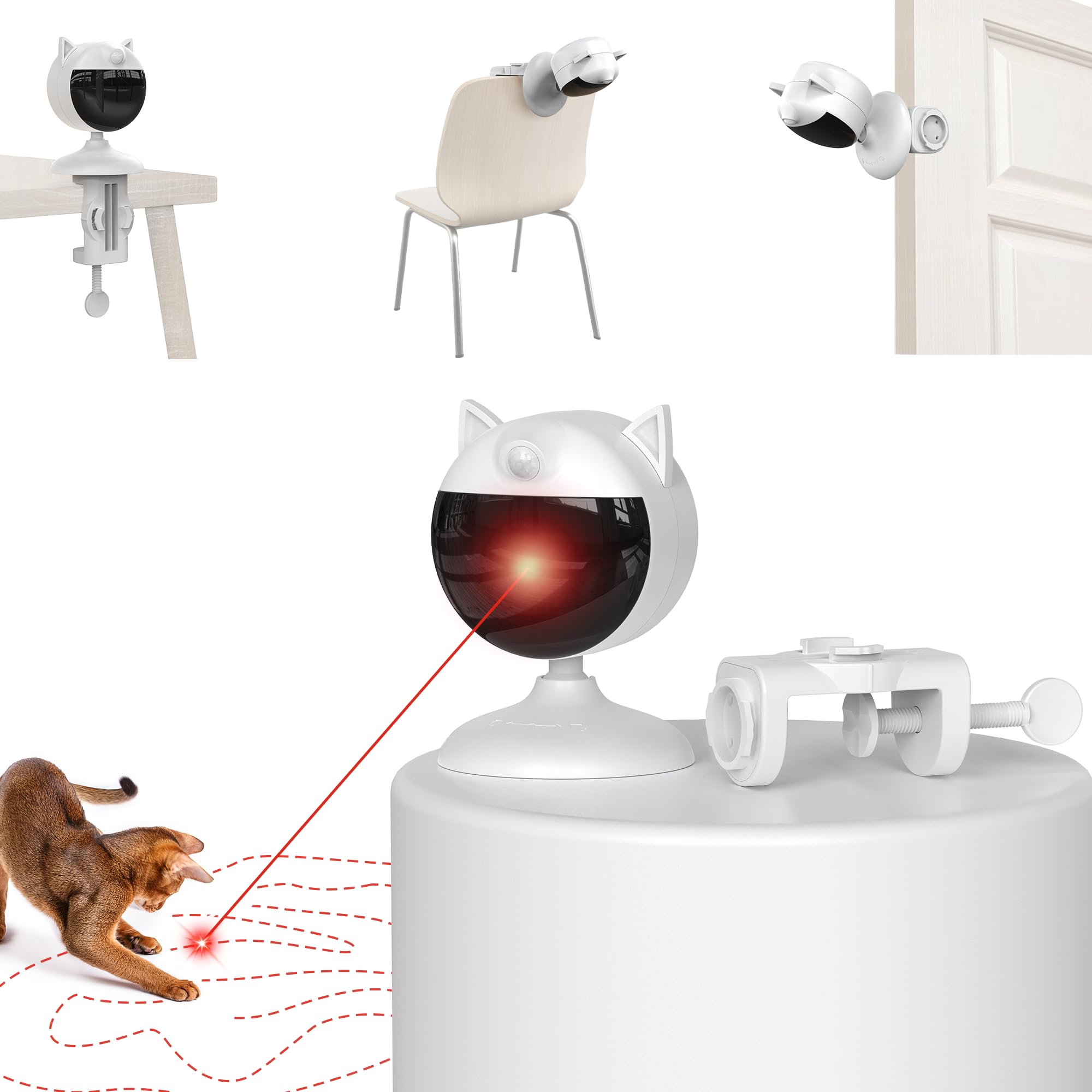 Potaroma Juguete Láser para Gatos con trayectoria aleatoria que estimula la caza y el juego.