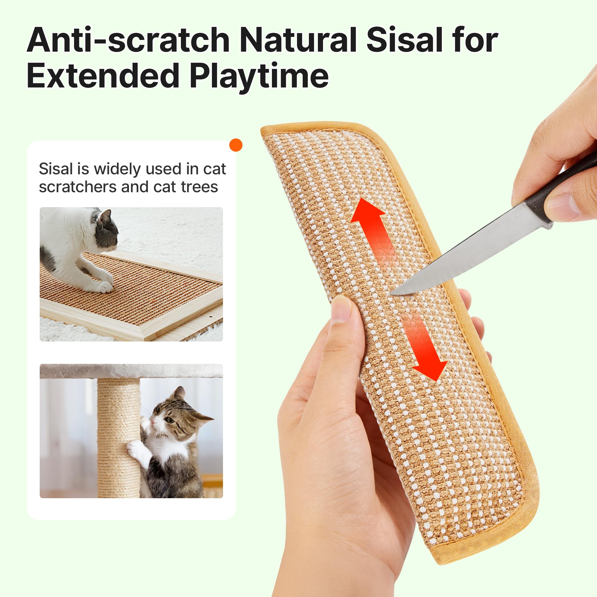 Potaroma sisal suave: almohada cómoda y juguete rascador para gatos.