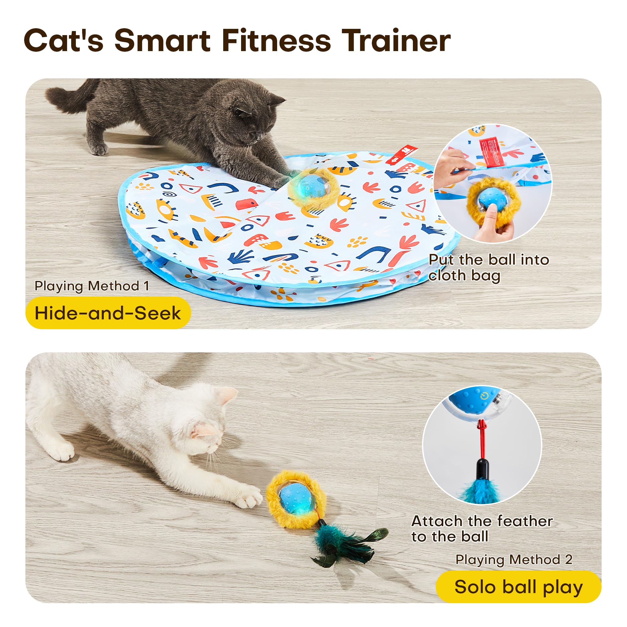 Potaroma Tapete de 71 cm para ejercicio interior y diversión felina