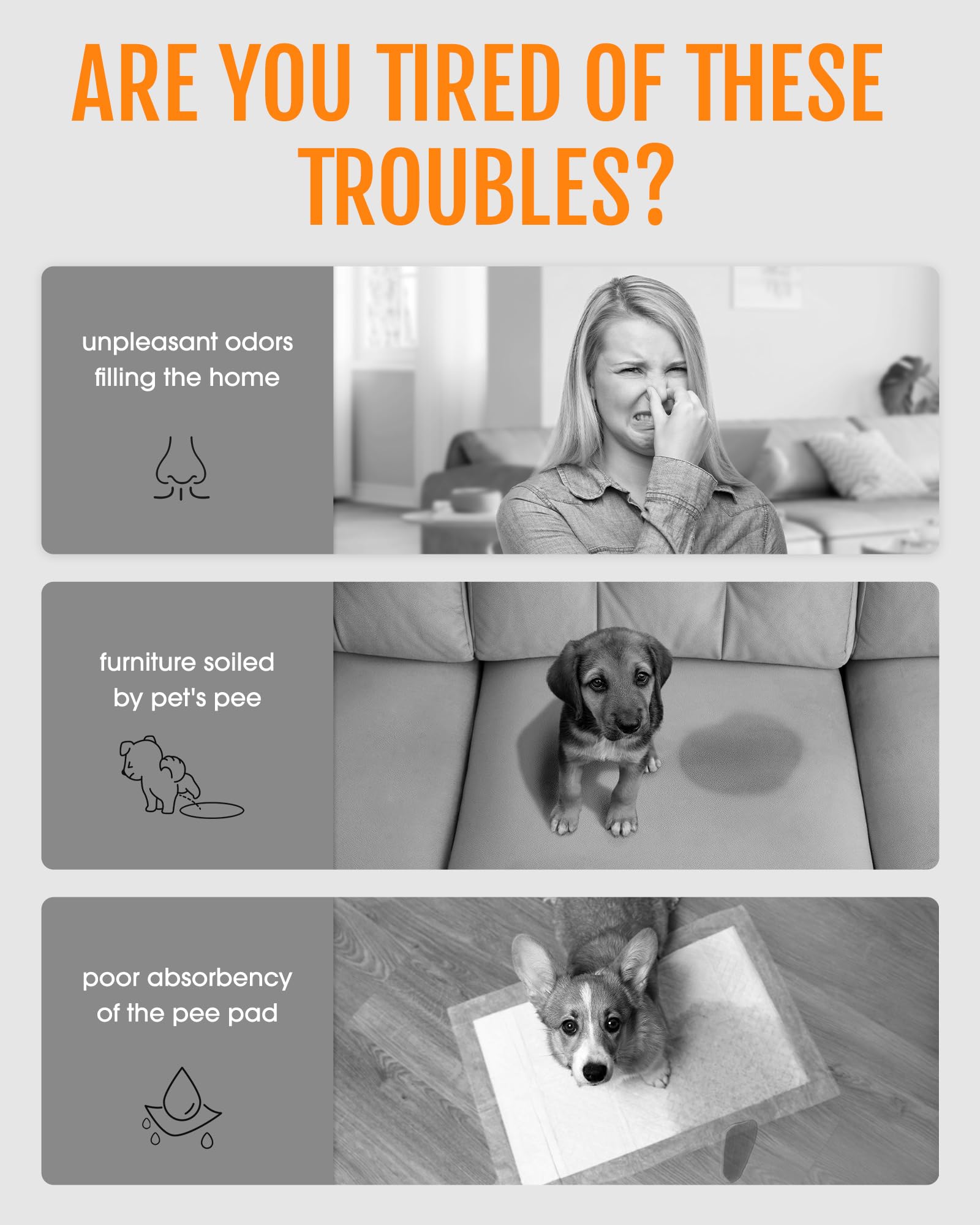 Powools almohadilla para cachorros carbon activado elimina olores y mantiene el hogar fresco.
