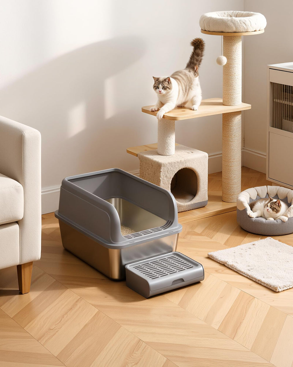 Powools caja de arena acero inoxidable uso interior seguro en casa
