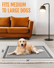 Powools Charcoal Puppy Pad, tamaño 34x28 para perros medianos y grandes.