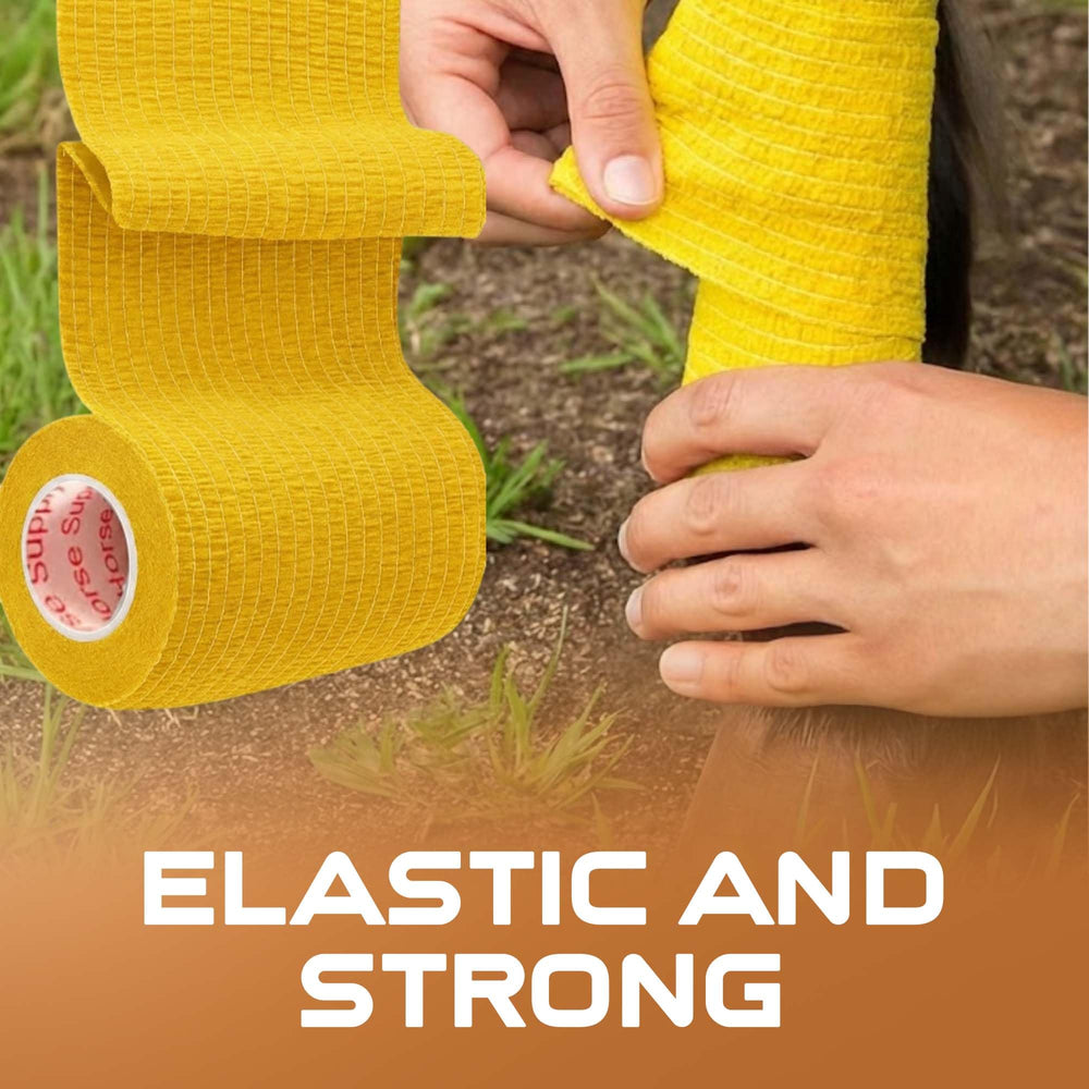 Prairie Horse Supply banda cohesiva duradera y adaptable para diversos tamaños y usos.