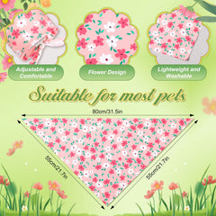 Preboun bandanas de primavera, diseños florales vibrantes para realzar el estilo de tu perro.