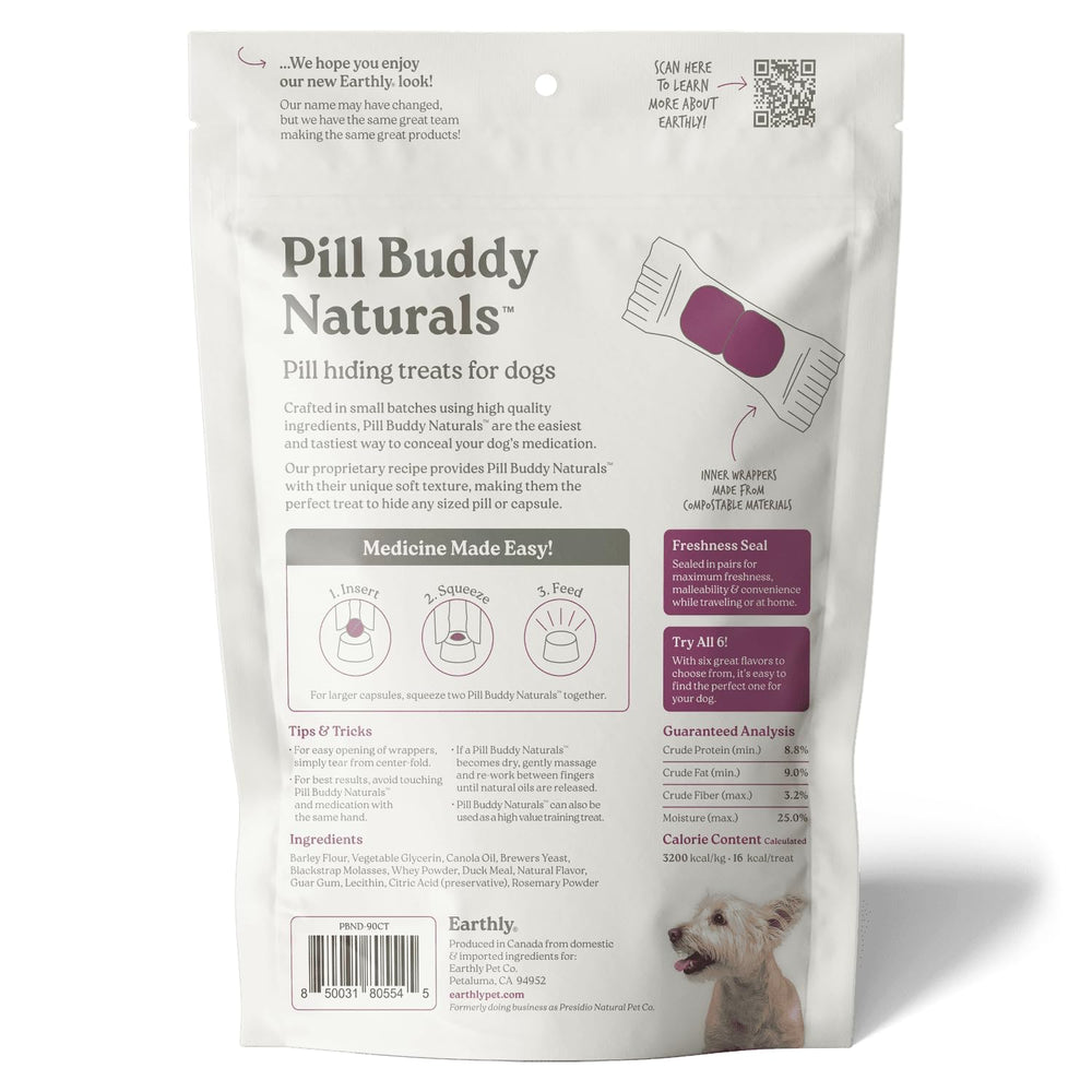 Presidio Earthly Pill Buddy porciones 90 para consistencia de medicación.