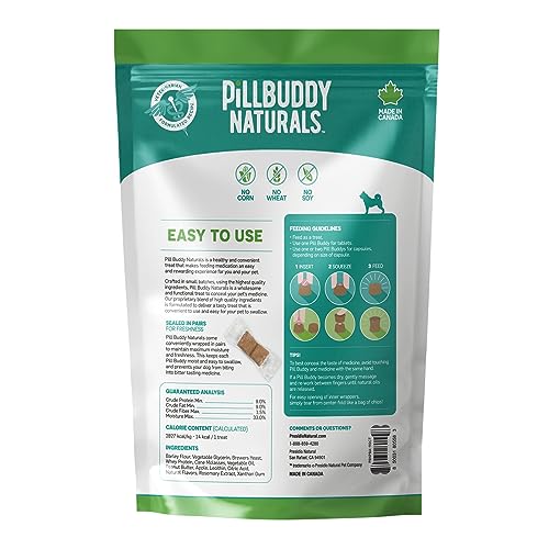 Textura suave de Presidio Pill Buddy Naturals facilita ocultar pastillas sin desmenuzar.