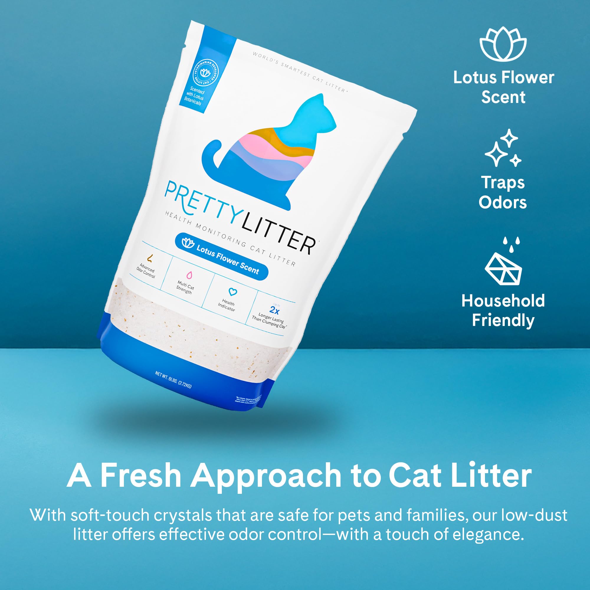 PrettyLitter compatible con cajas de arena convencionales y automáticas