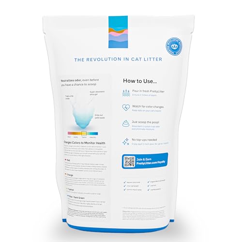 PrettyLitter empaque ligero de seis libras facilita el manejo y almacenamiento