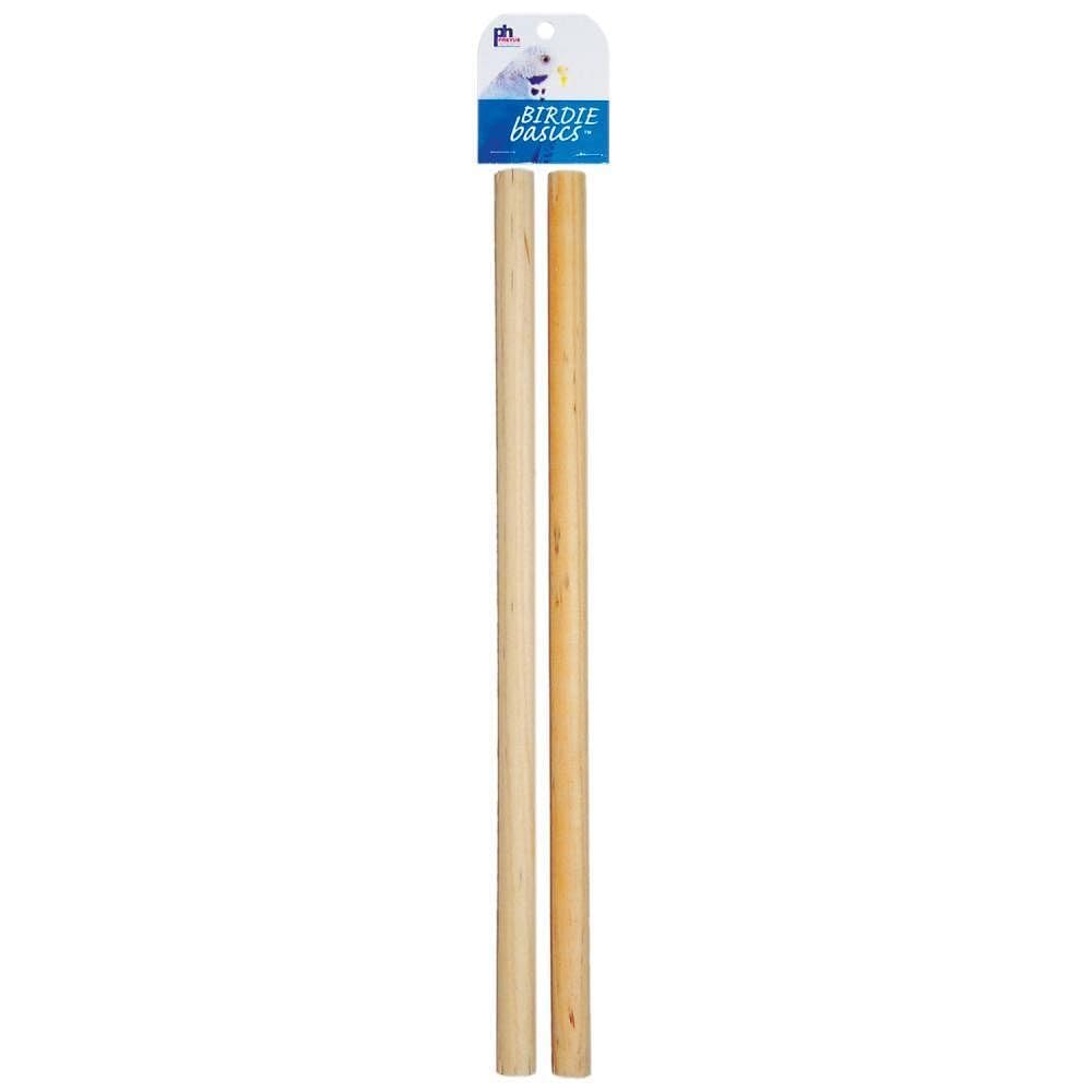 Percha para aves Prevue en madera natural para descanso diario en jaula.