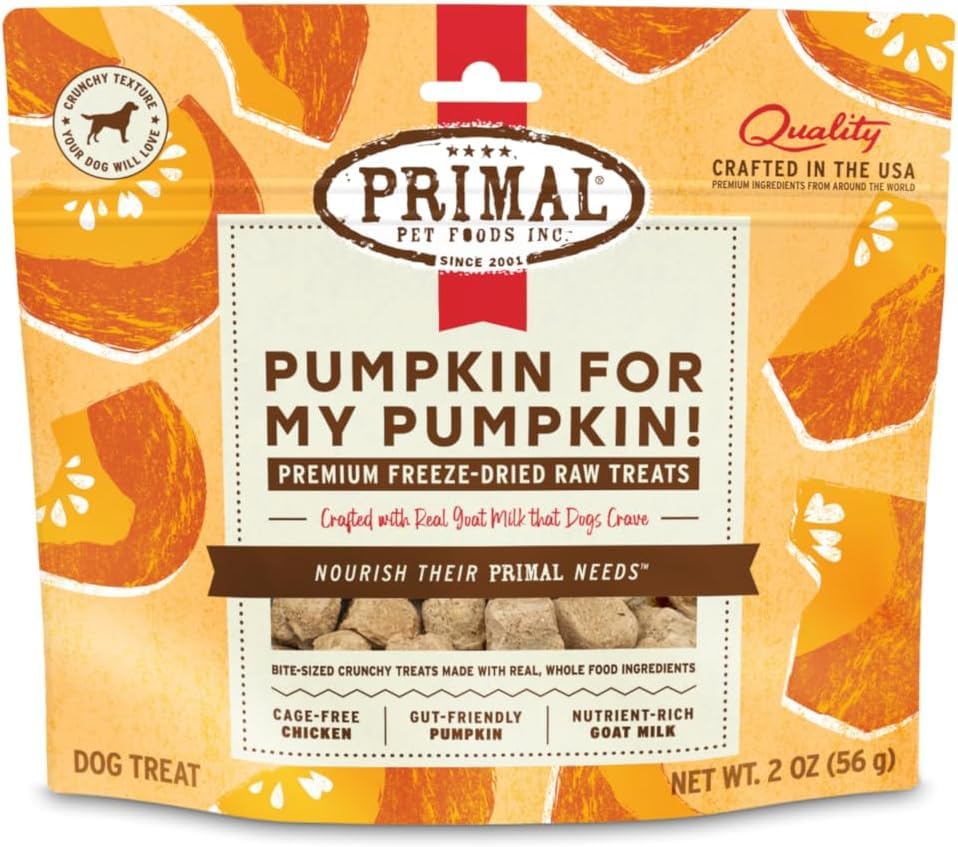 Primal snack deshidratado para perros con pollo, ideal para premiar durante el entrenamiento
