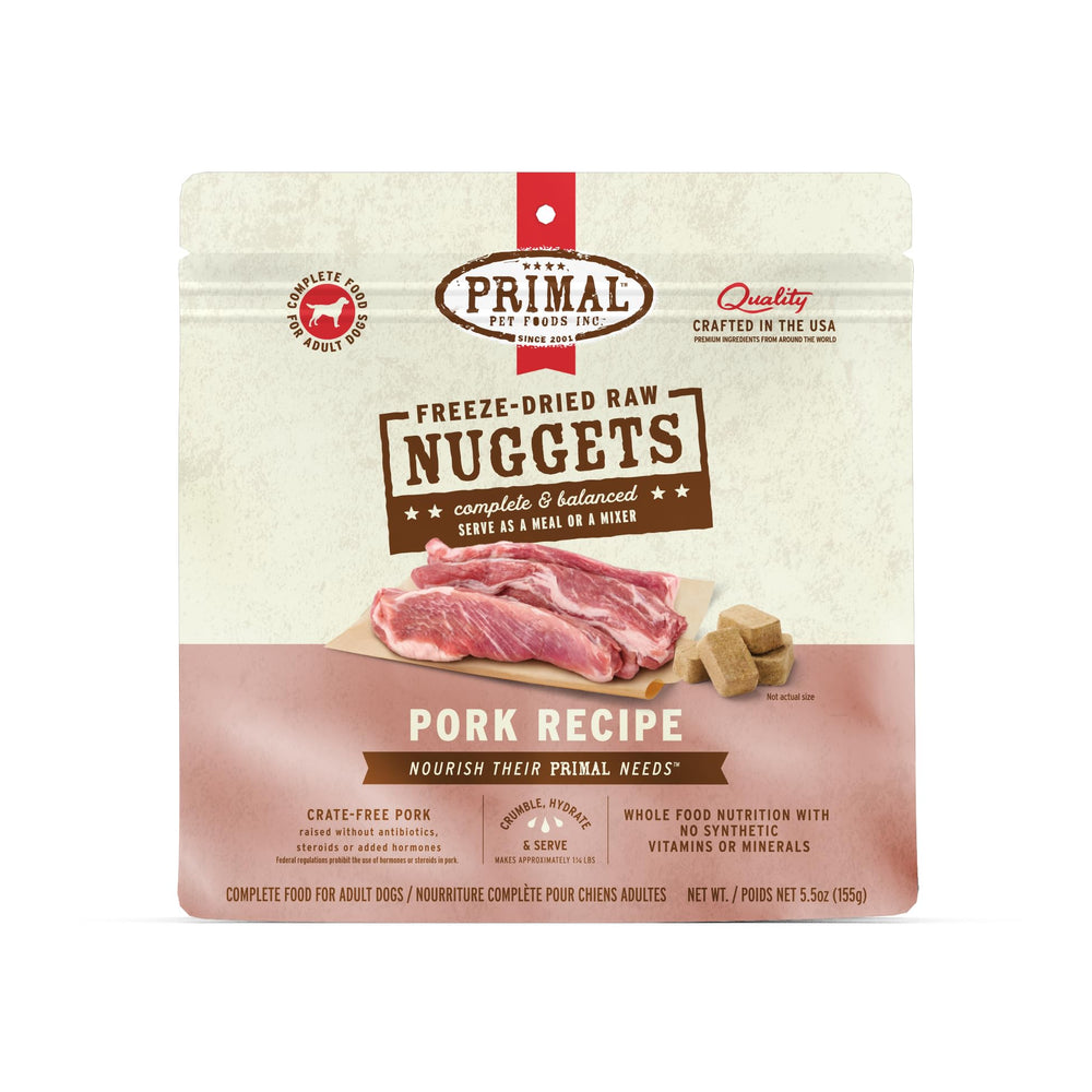 Primal bocaditos de cerdo en envase, opción conveniente para alimentación diaria.