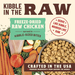 Primal Kibble in The Raw, textura crujiente y sabor a pollo.