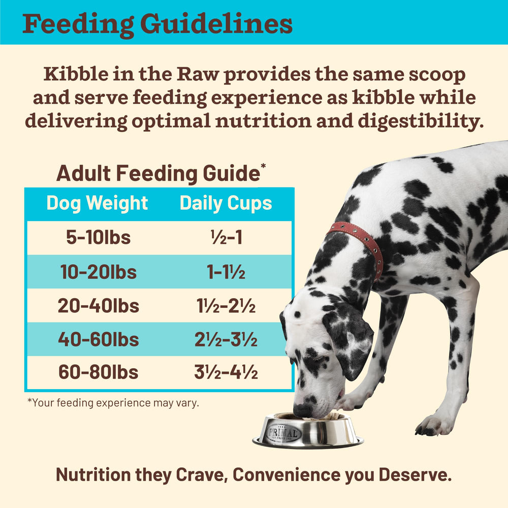 Primal Kibble ingredientes orgánicos y vegetales para dieta natural.