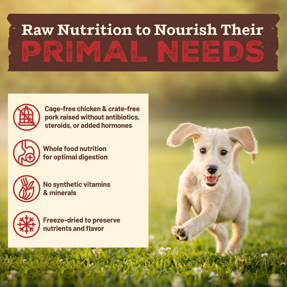 Primal Pet Foods croquetas en crudo ingredientes reales para desarrollo.
