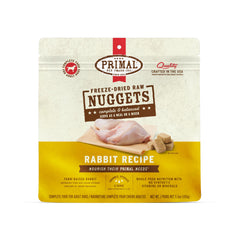Primal Pet Foods nuggets conejo liofilizados para una comida completa.