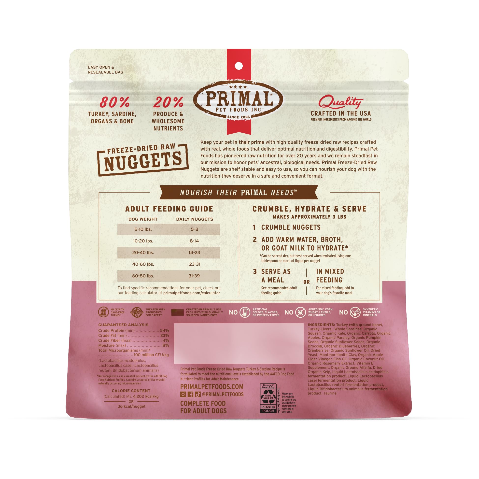 Producto hecho en EE. UU. con ingredientes reales.