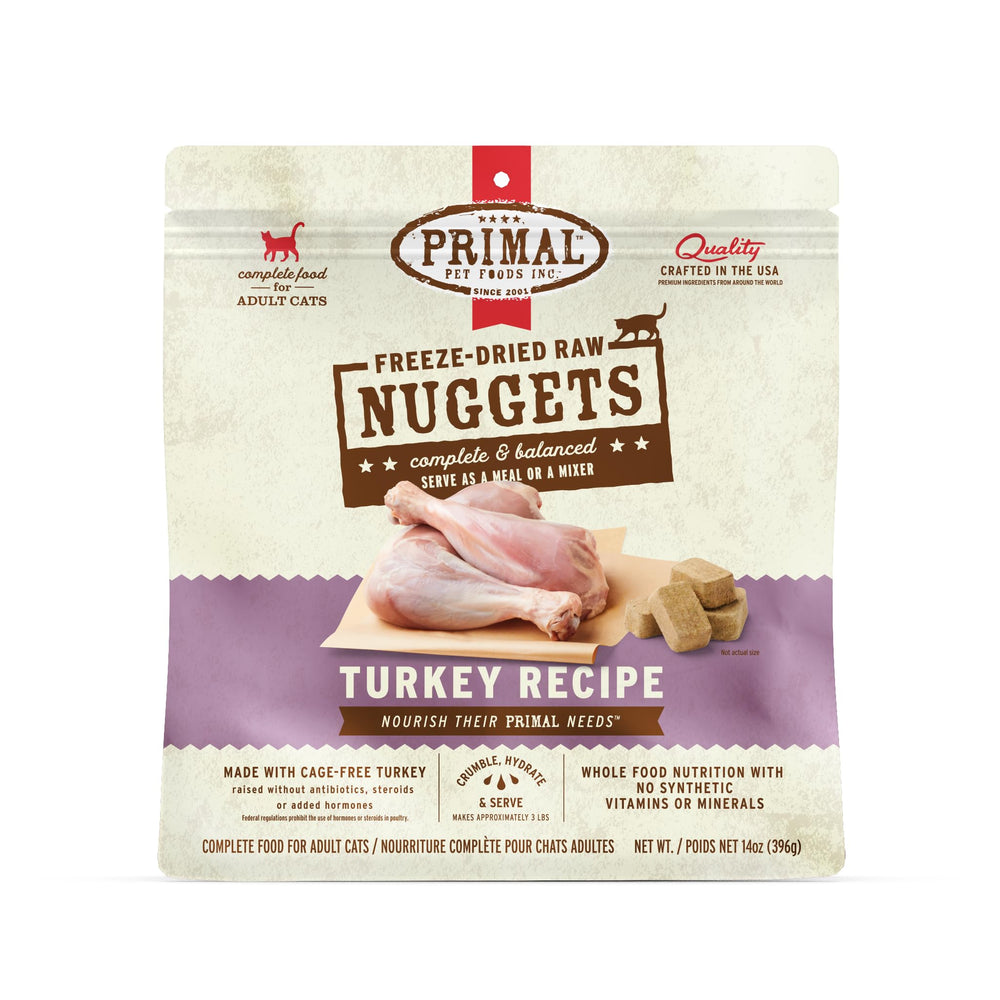 Primal Pet Foods bocados pavo equilibrio: alimento completo para gatos