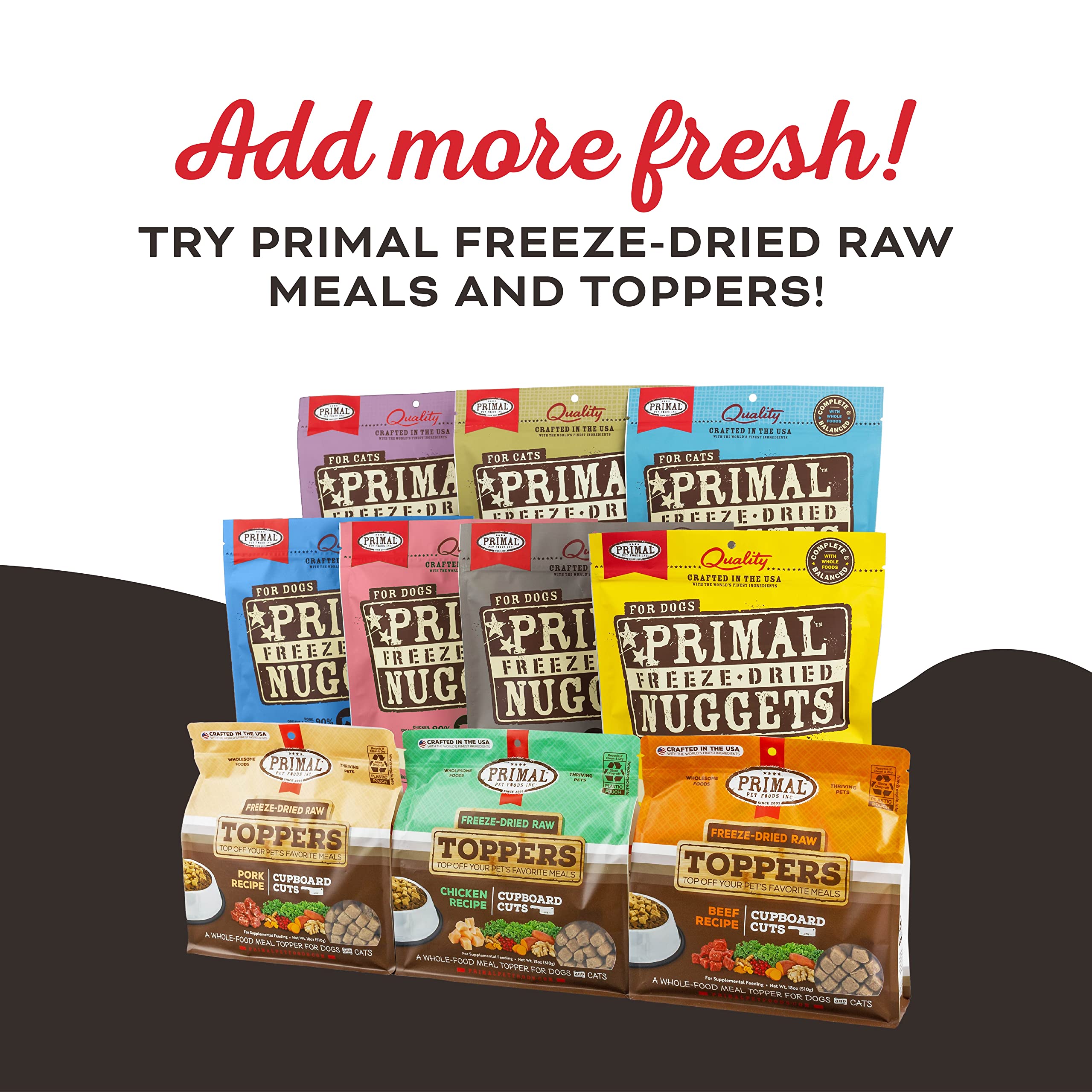 Primal Pet Foods sin colorantes artificiales: sabor natural.