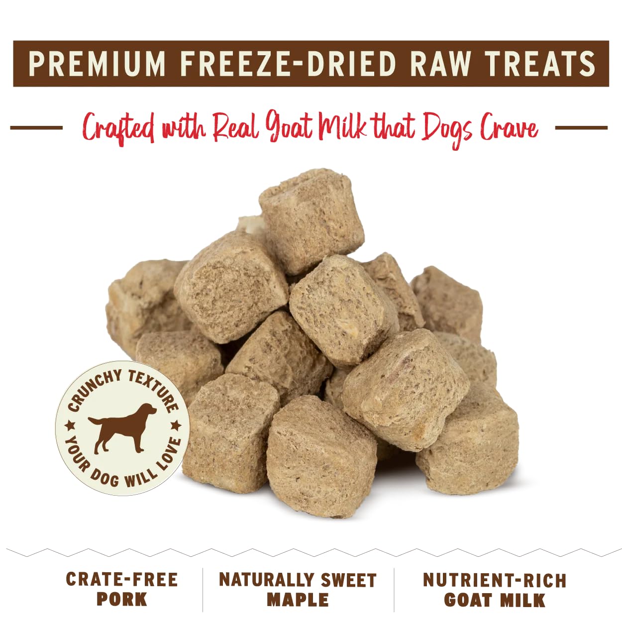 Primal Pet Foods textura crujiente: recompensa deliciosa sin granos.