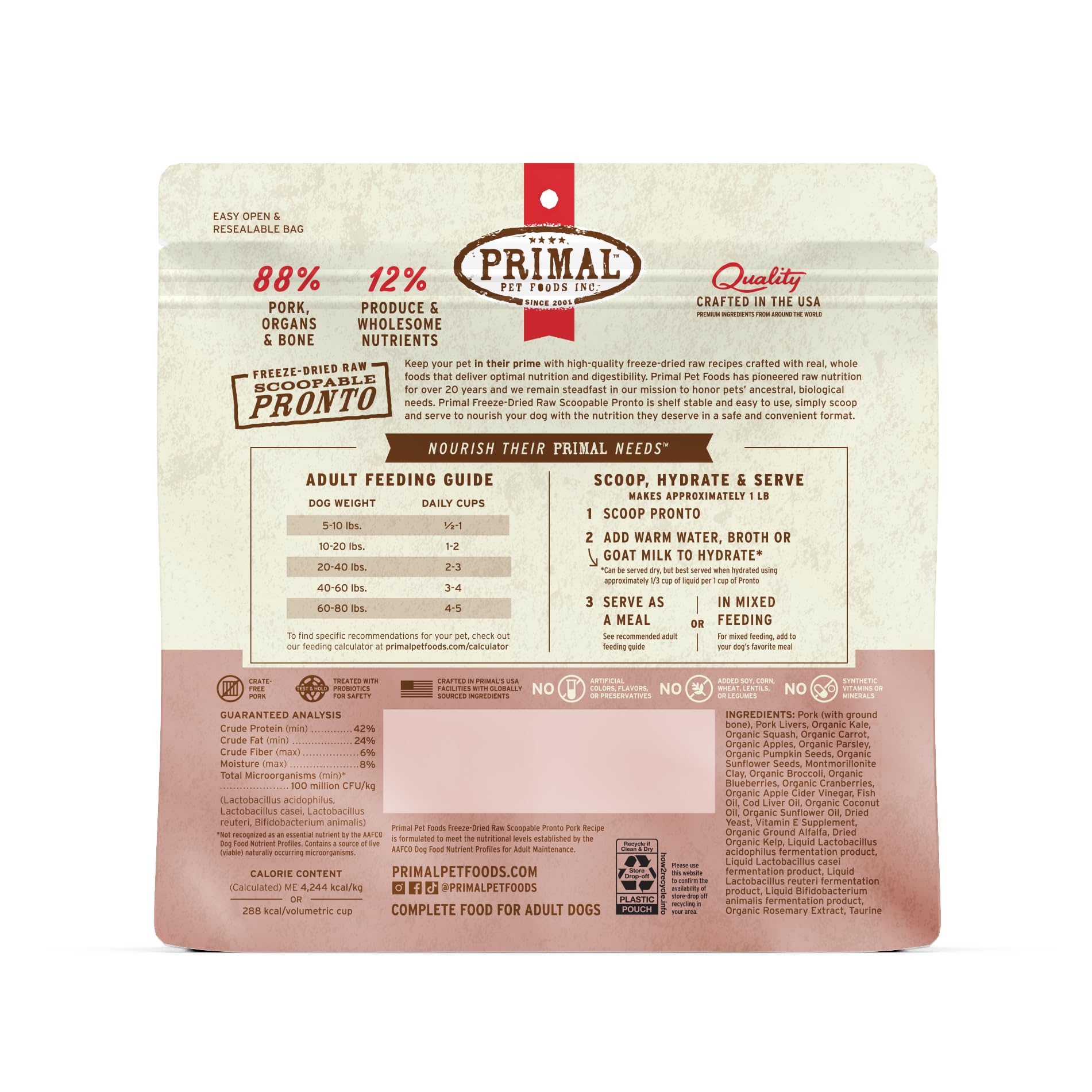 Primal Pronto Nuggets sin preservantes artificiales, opción natural para snacks.