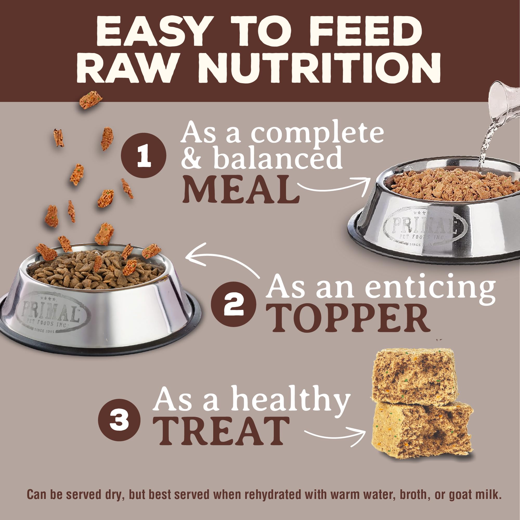 Primal Venison Nuggets hechos en EE. UU. con ingredientes reales.