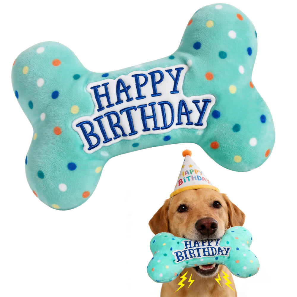 Prime Pets juguete hueso de peluche con sonajero para perros, fomenta juego interactivo