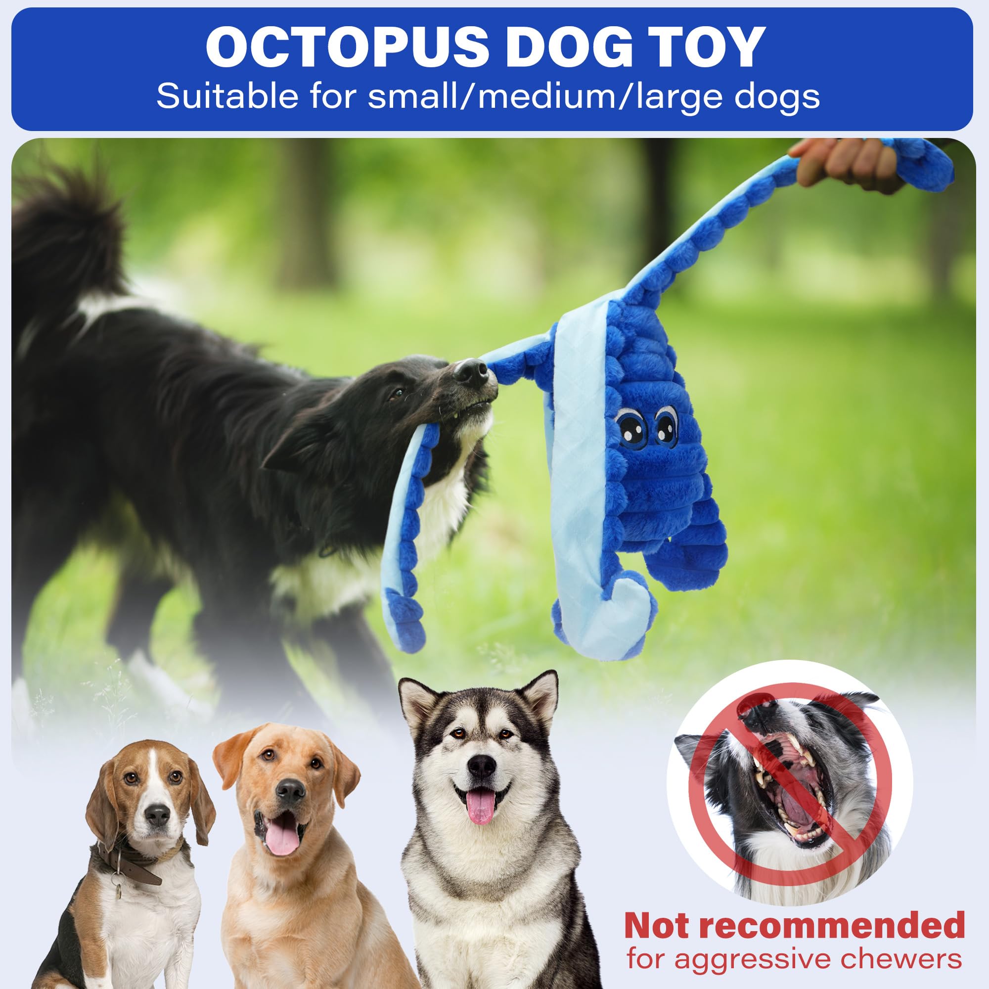 Pulpo para tirar y traer de Prime Pets para sesiones de juego activo