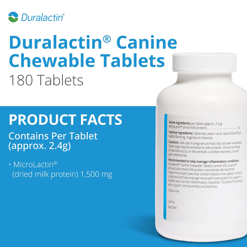 PRN Duralactin tabletas vainilla para perro, facilita la toma diaria y sabor agradable.