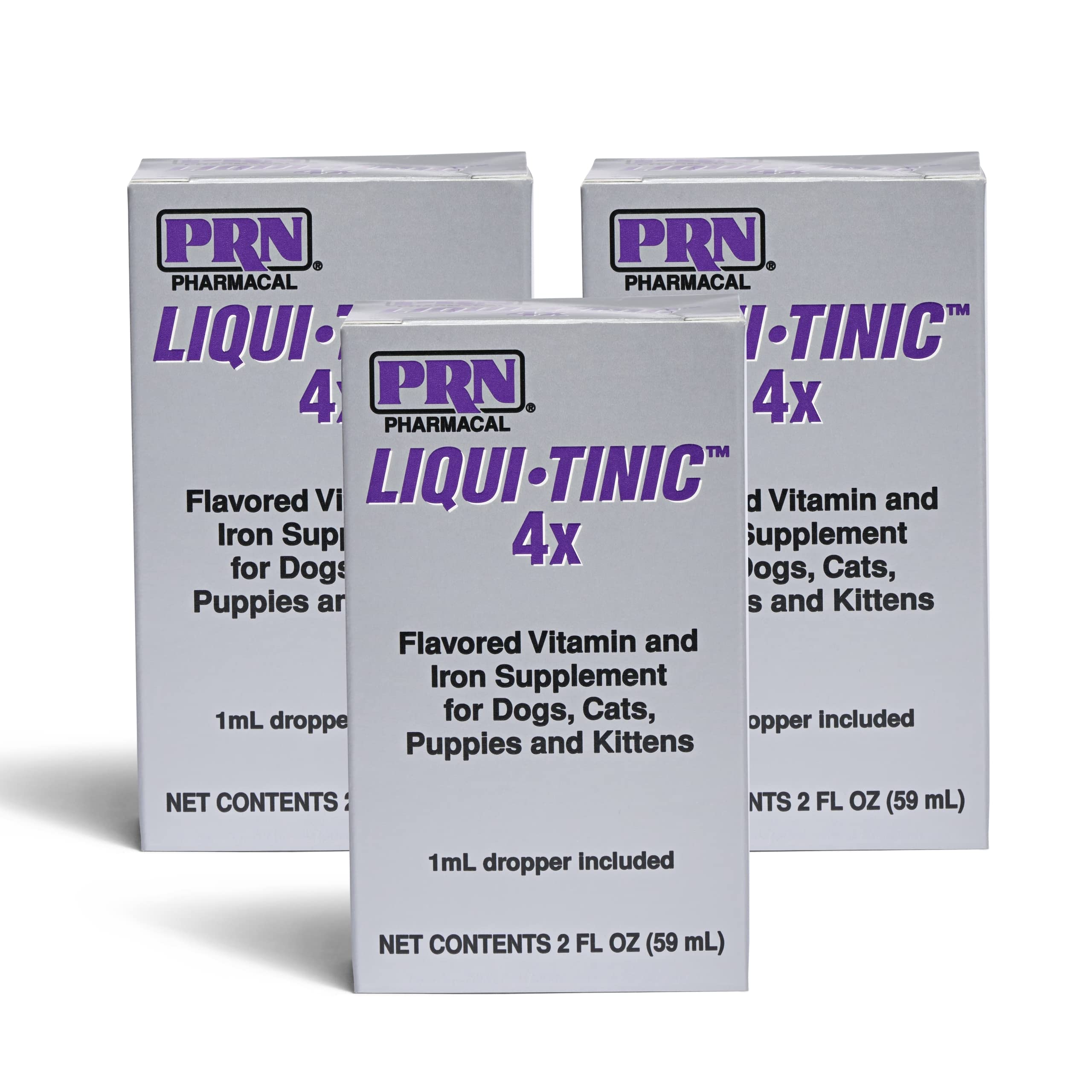 PRN Liqui-Tinic 4X en botella con sabor a hígado para facilitar la suplementación diaria