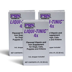 PRN Liqui-Tinic 4X en botella con sabor a hígado para facilitar la suplementación diaria