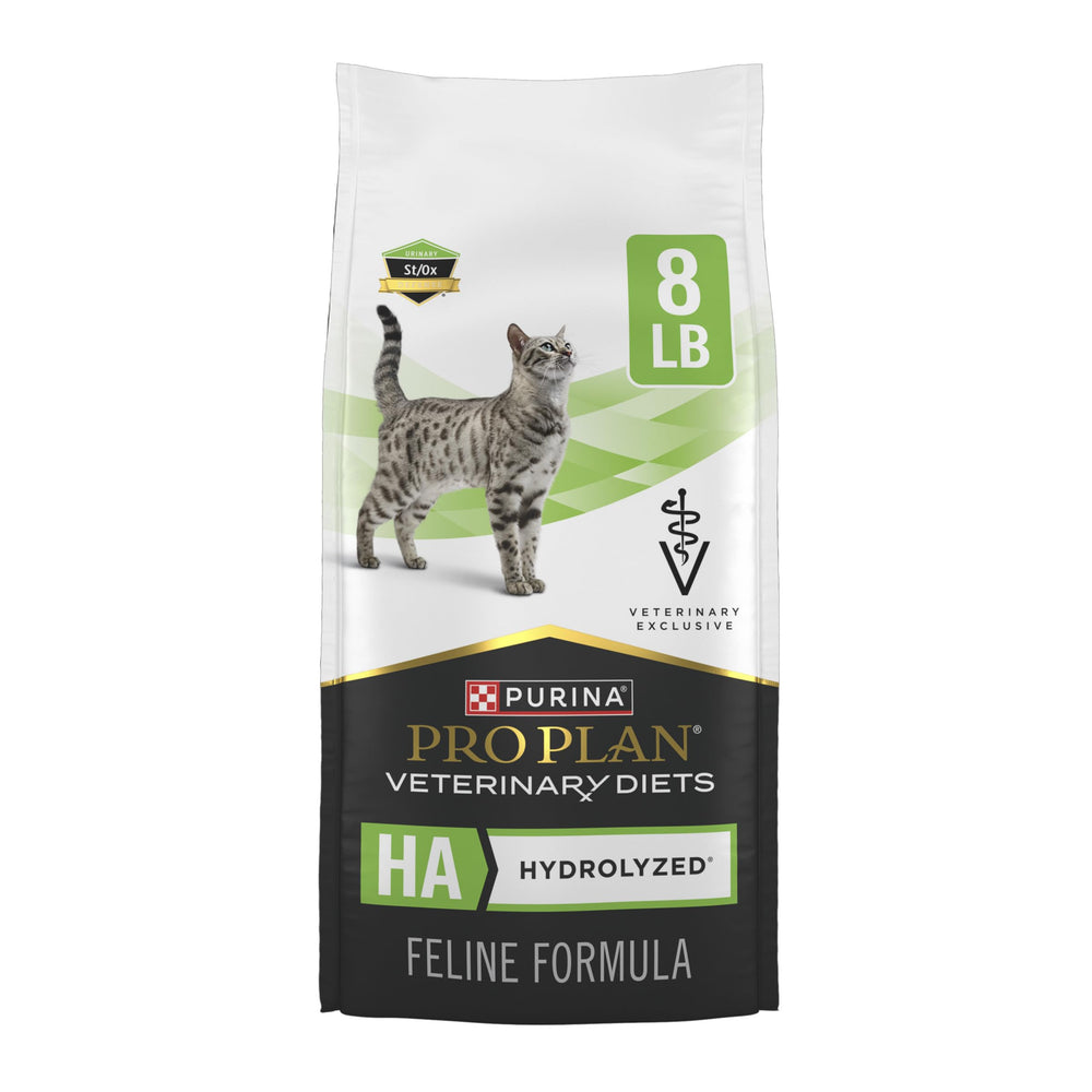 Purina Pro Plan Veterinary Diets HA, bolsa de 8 lb, croquetas hidrolizadas para gatos, apoyando digestión suave