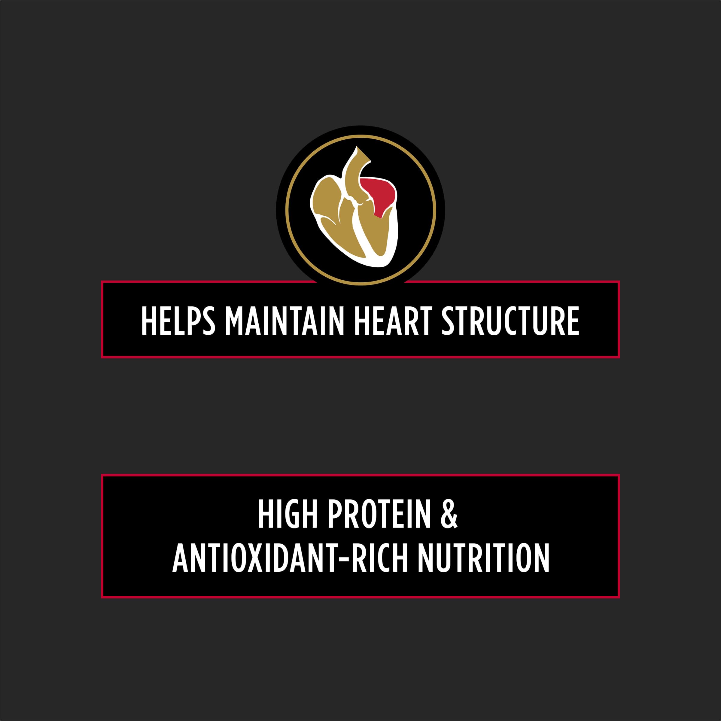 Pro Plan CardioCare: vitaminas A y E para apoyo inmunológico.