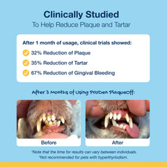 ProDen PlaqueOff sonrisa de mascota, dientes más limpios con uso regular