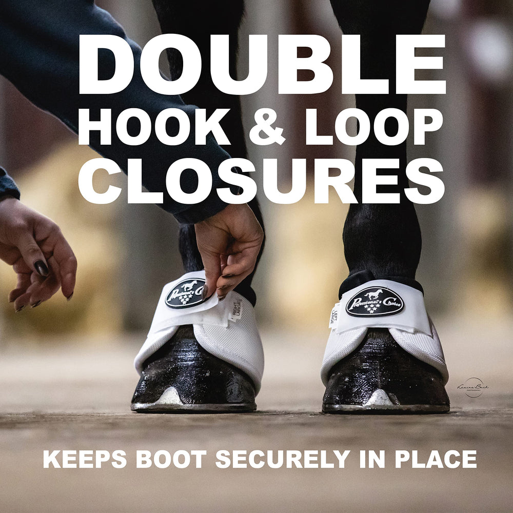 Professional's Choice Ballistic Overreach Bell Boots uso diario en entrenamiento y manejo del caballo.