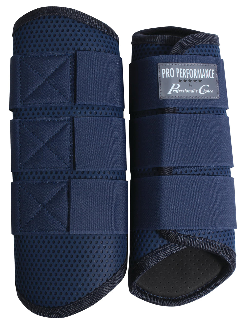 Professional's Choice Pro Performance Elite XC Boots: guardas traseras Navy, tamaño grande, enfriamiento y protección.