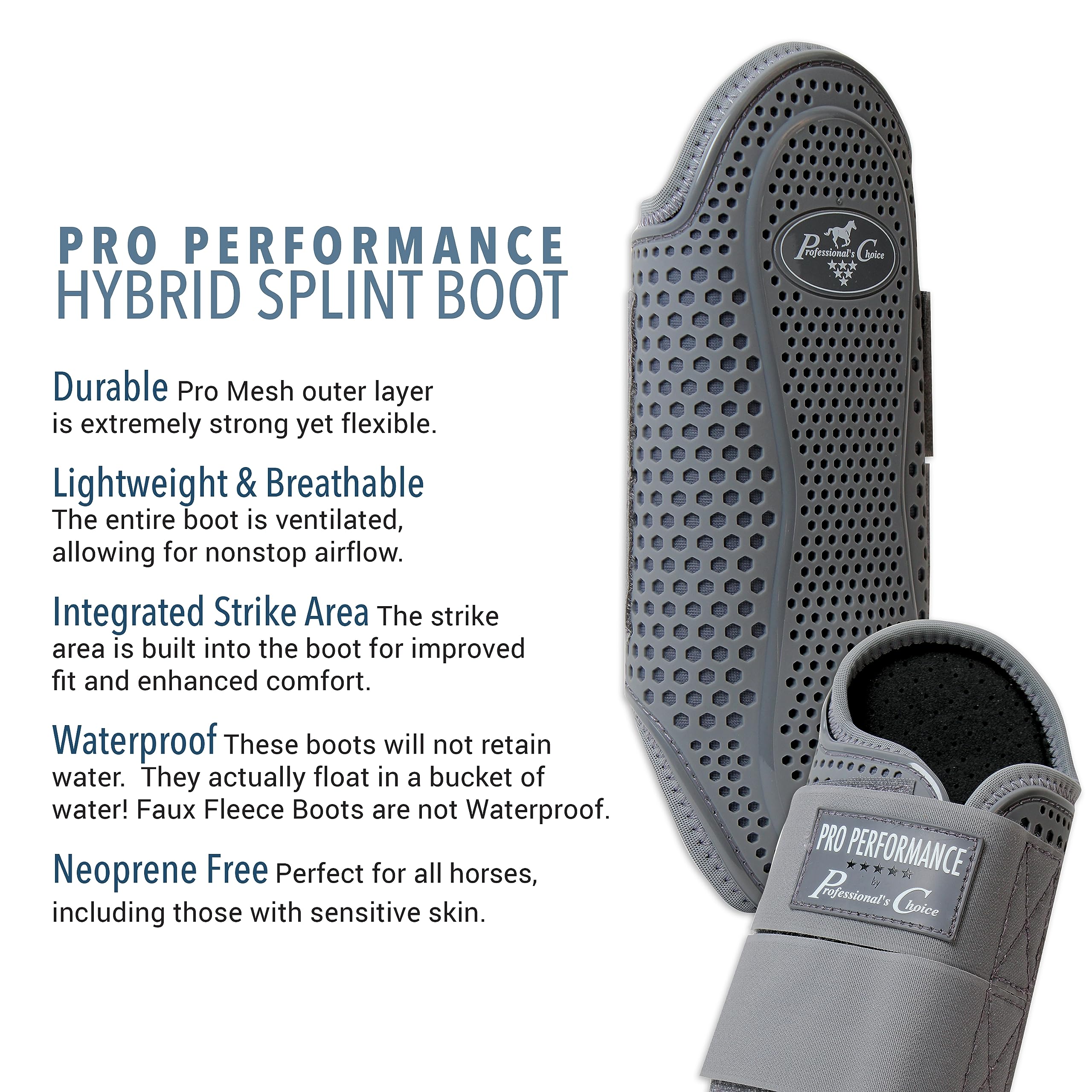 Professional's Choice Pro Performance Hybrid Splint Boot, ventilación-total, bota ligera y fresca durante la actividad.