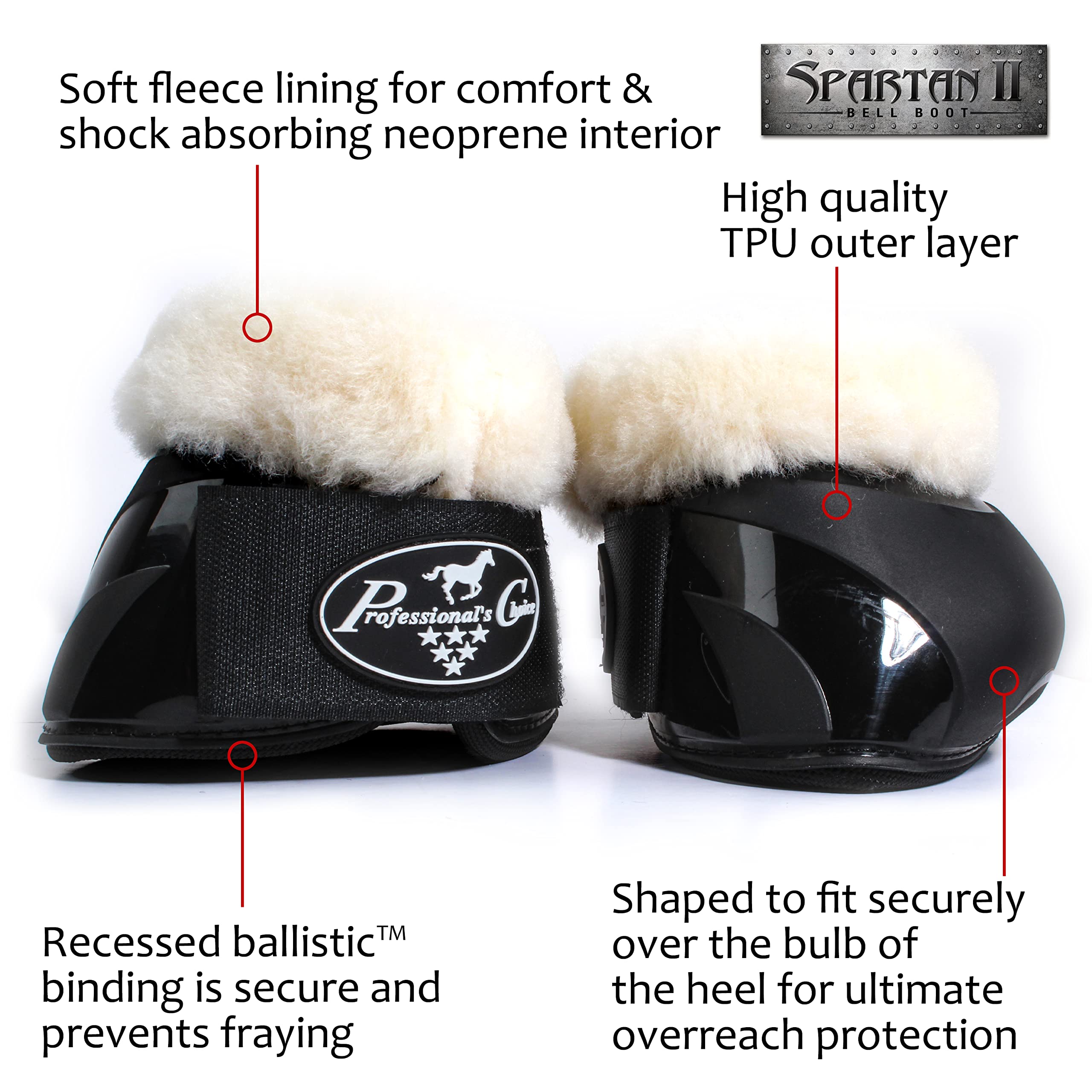 Professional's Choice Spartan II bota protectora negro XX-L cierre doble de gancho y velcro.