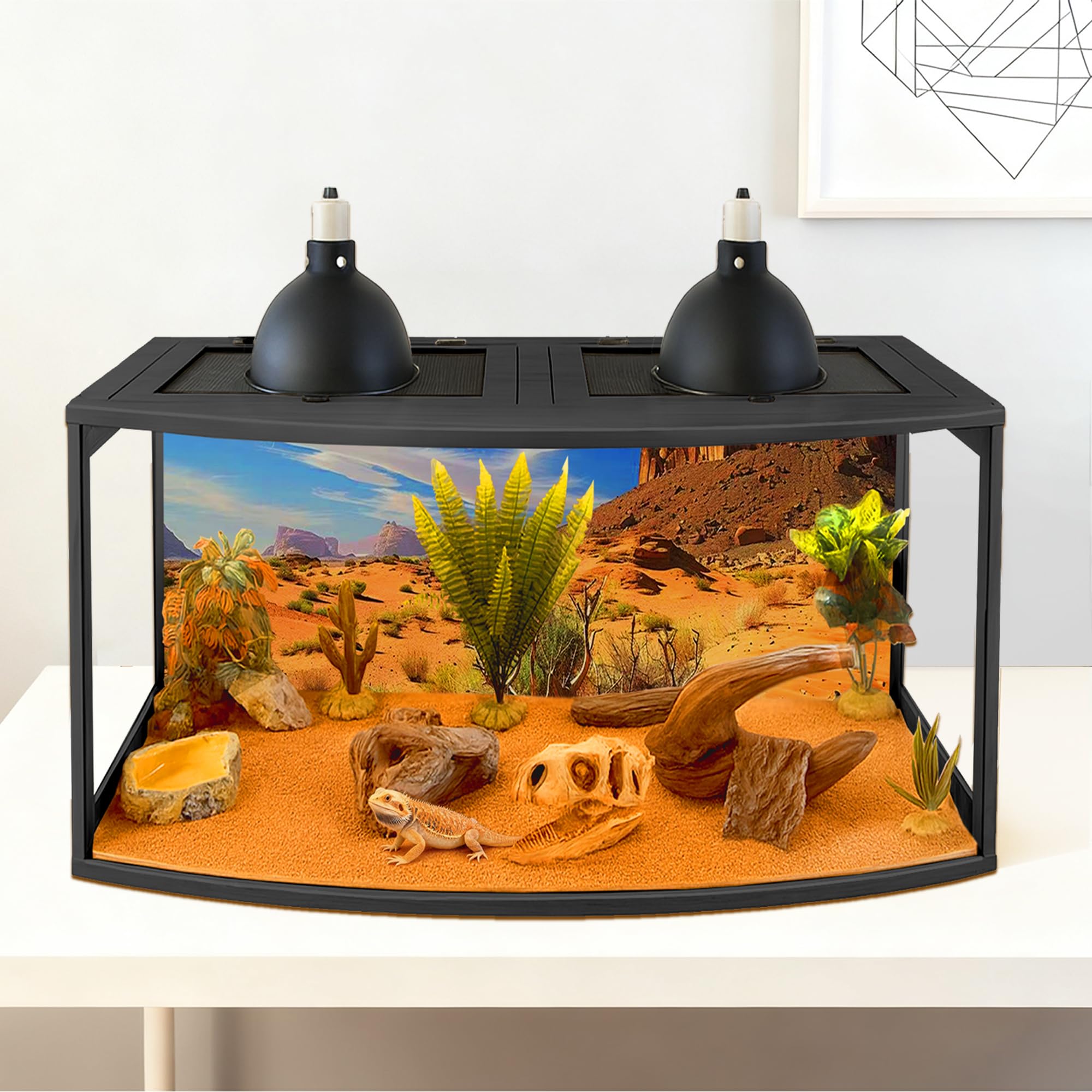 PROLEE Terrario con tapa de malla metálica que facilita la ventilación.