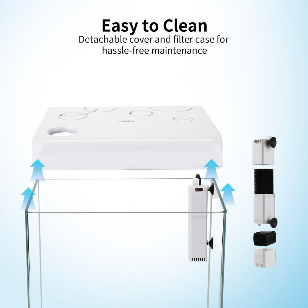 Pronetcus filtro integrado mantiene el agua clara, ideal para peces pequeños.