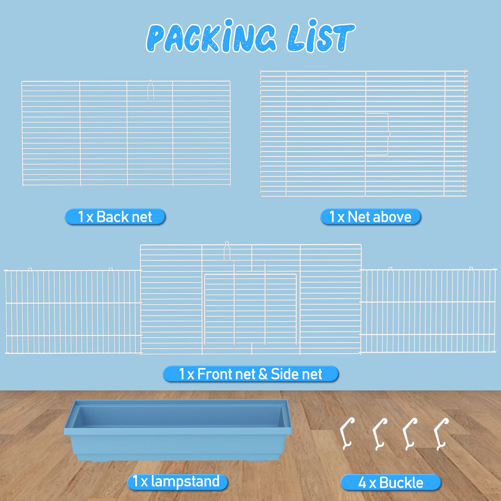 Accesorios no incluidos; recuerda comprar ruedas y bebederos para Pronetcus.