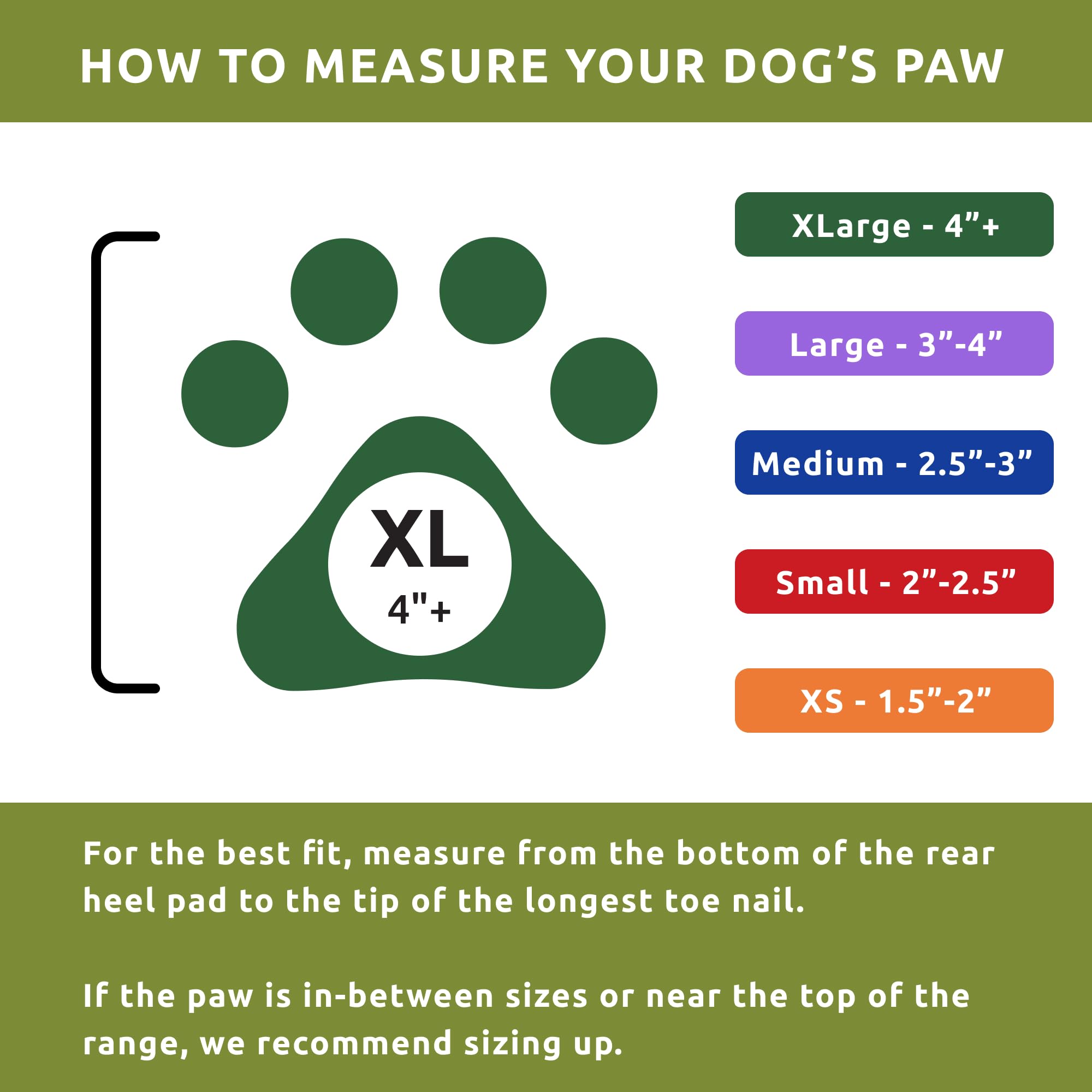 Diseño en olivo de Protex PawZ que combina con el pelaje.