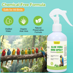 provspro rociador de Aloe Vera para aves, aves relajadas durante la muda gracias a la humedad suave.