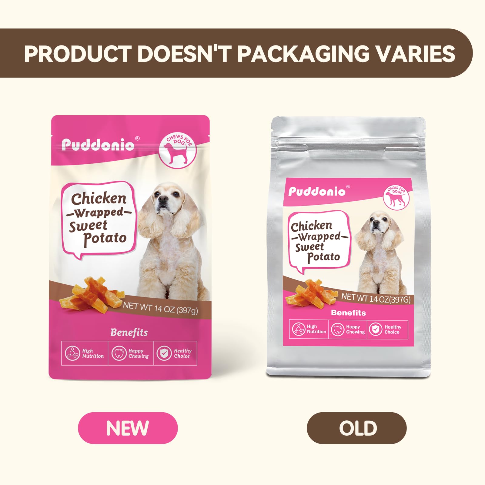 Puddonio Sin cuero crudo, opción de snack seguro para perros