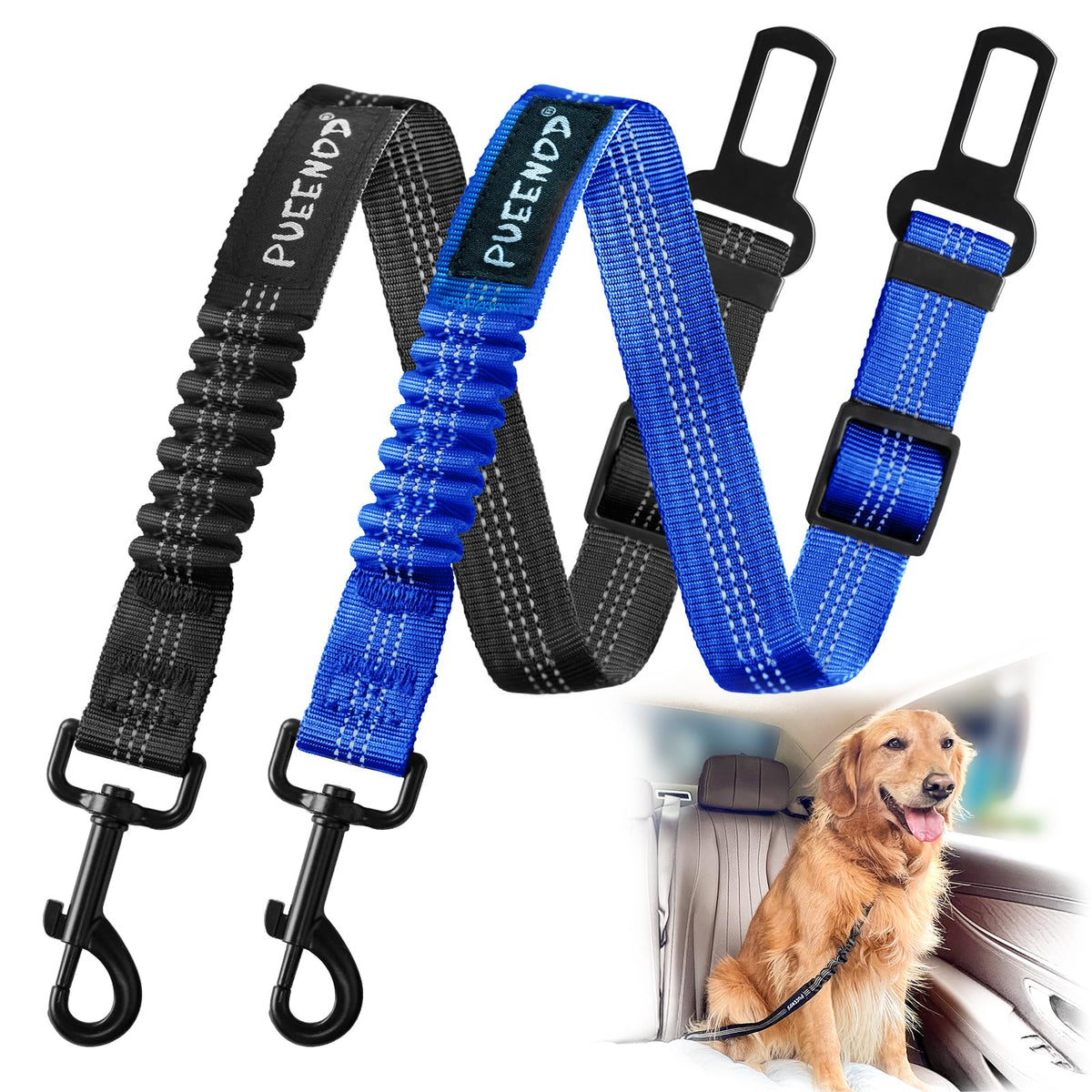 Cinturón de perro PUEENOD para coche, duradero y seguro para viajes diarios.