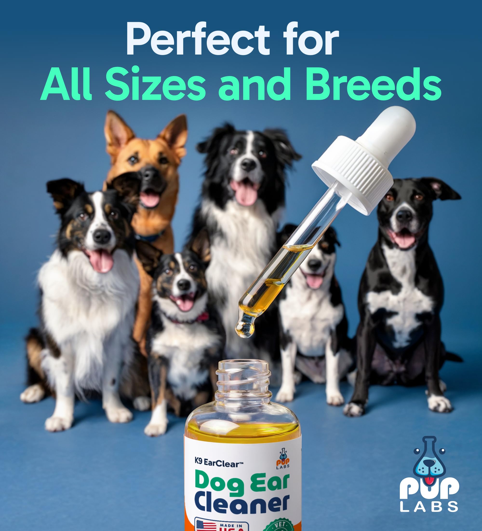 Pup Labs Ear Clear limpieza de cera y olor para orejas.