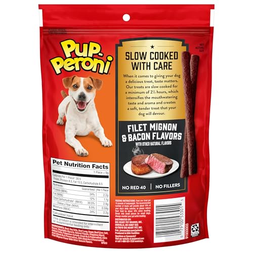 Pup-Peroni Filet Mignon y Bacon, carne real como ingrediente base para perros