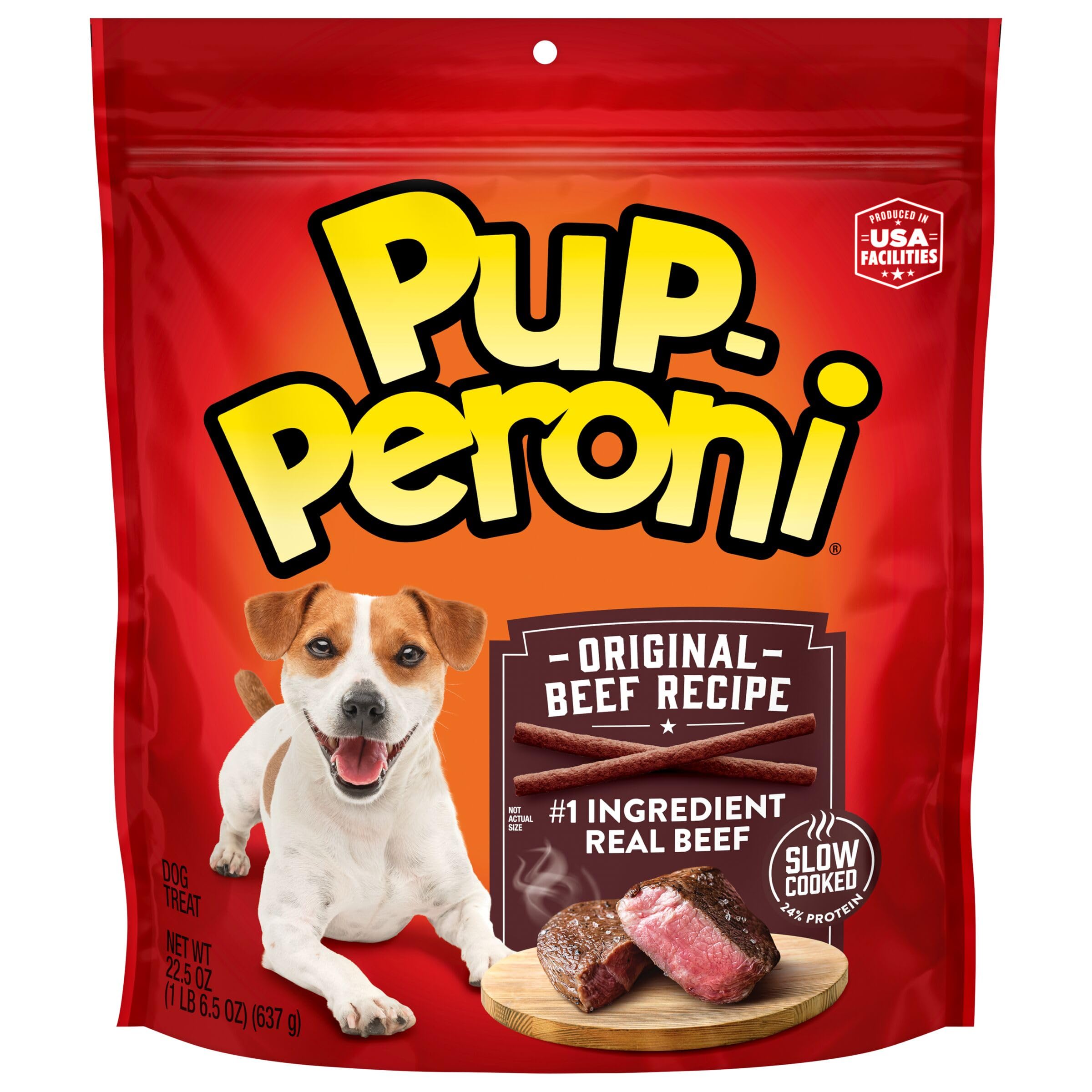 Pup-Peroni Original Boeuf – texture tendre grâce à cuisson lente, plaisir de mâcher.
