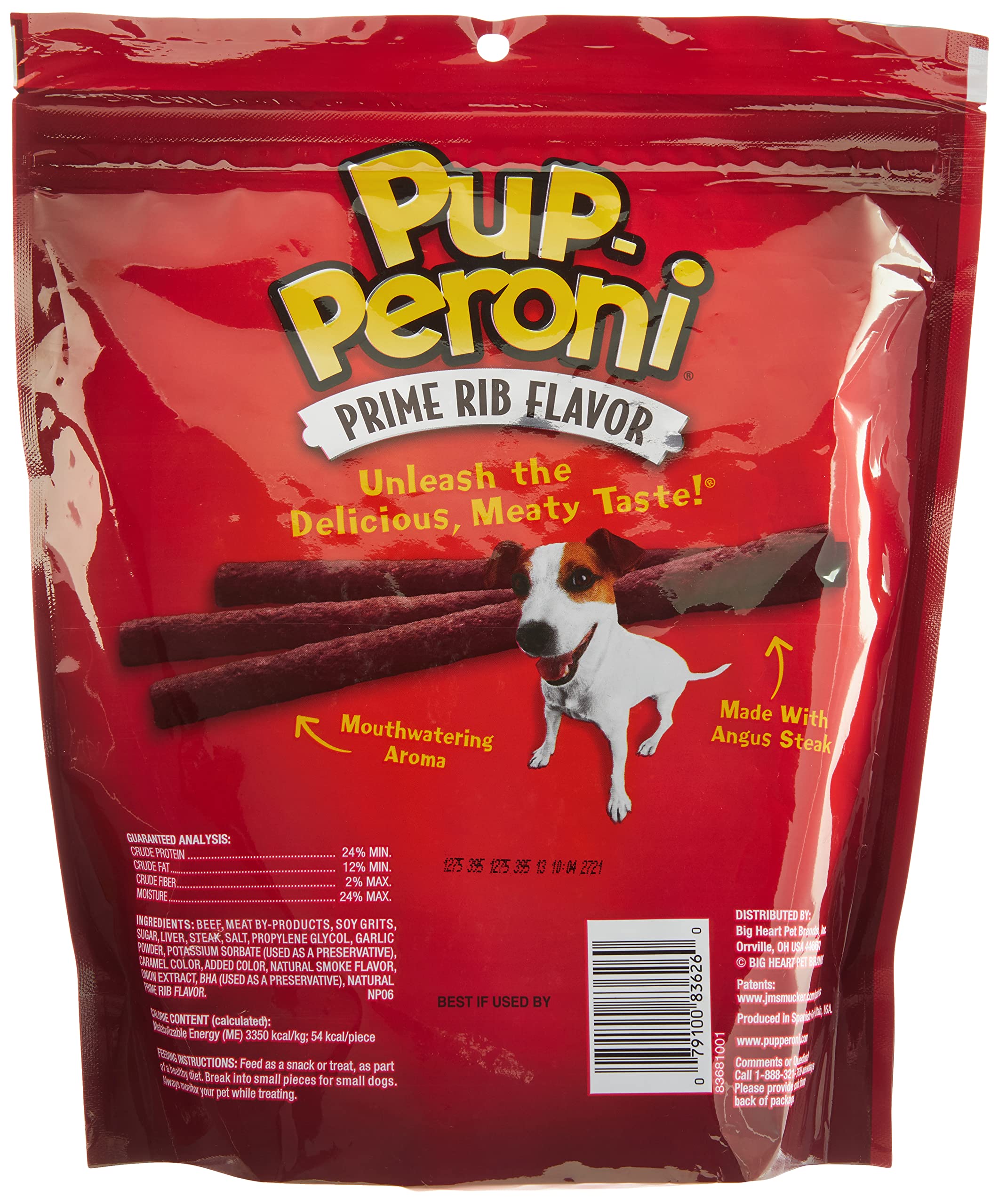 Pup-Peroni Prime Rib: snack suave con textura fácil de masticar para perros pequeños.
