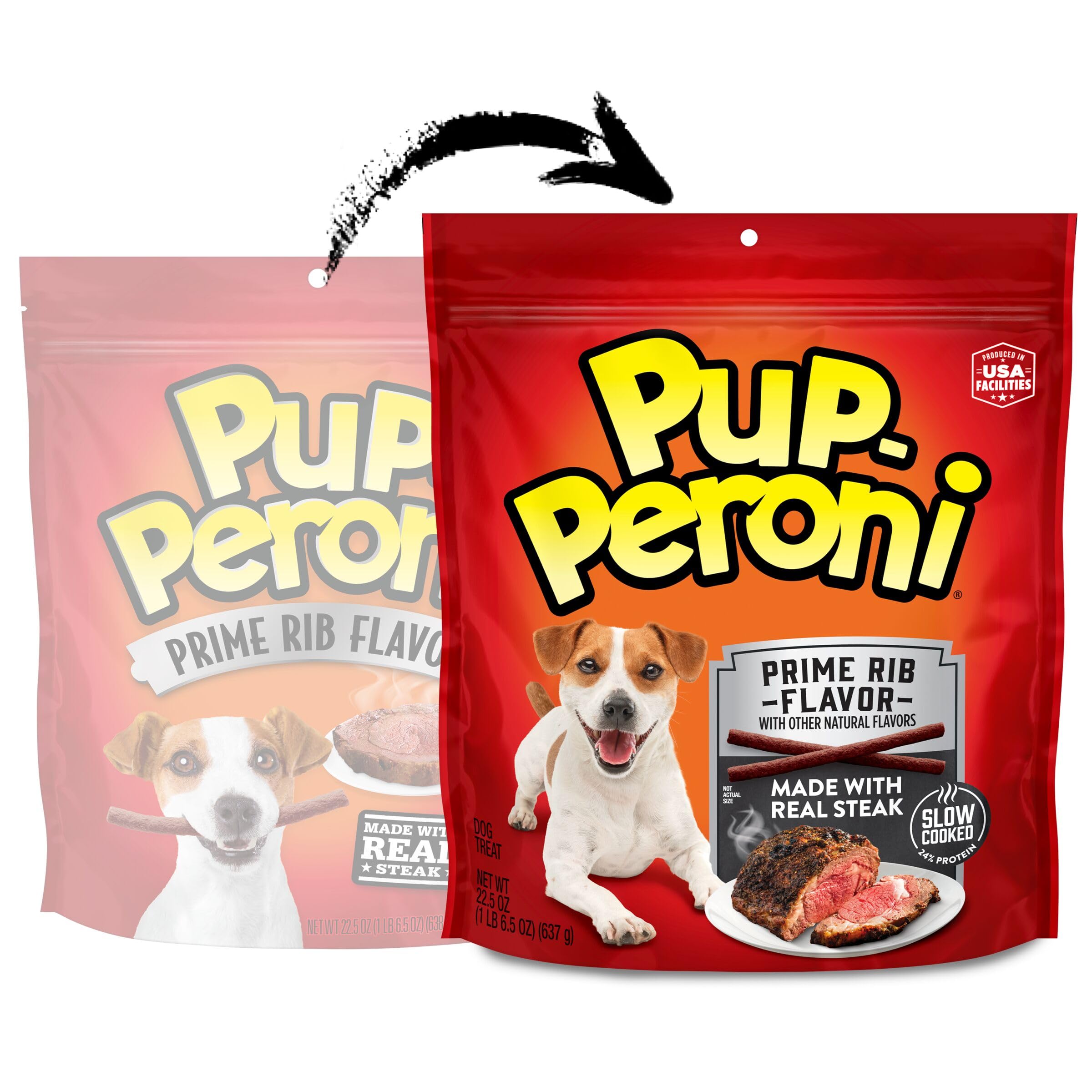 Pup-Peroni Prime Rib, boeuf réel comme ingrédient principal