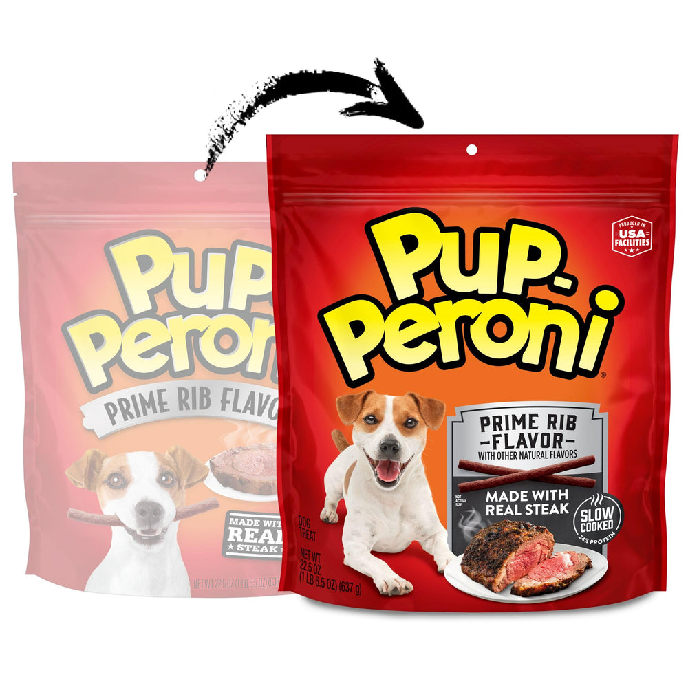 Pup-Peroni Prime Rib, boeuf réel comme ingrédient principal